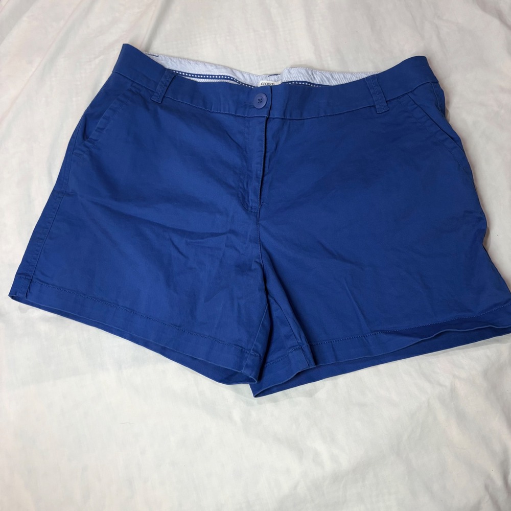 Crown & Ivy Caroline Royal Blue Chino Shorts Womens 12 Stretch Preppy Mid‎ Rise